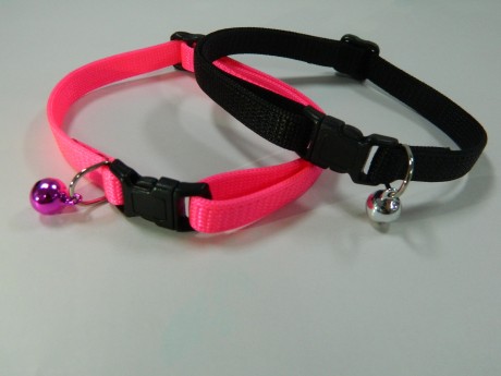 Cat Collar, Breakaway Adjustable Cat Collar with Bell-3/8"